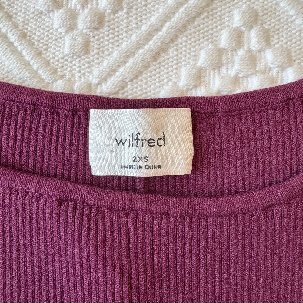 Aritzia Wilfred Tierra Dress, spiced burgundy, body-con dress, 2xs - Picture 13 of 15